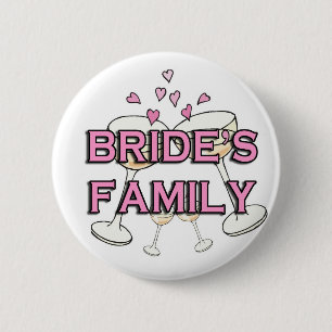 Badge Rond 5 Cm Boutons d'ID Mariage de famille de la mariée
