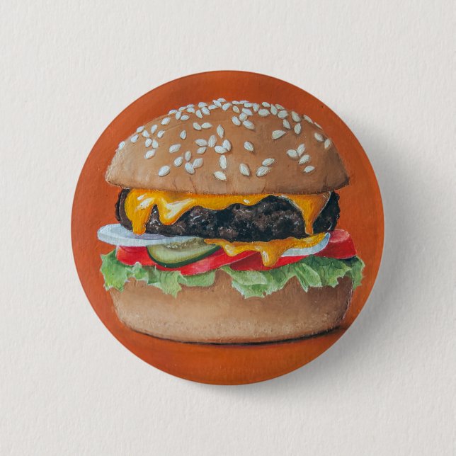 Badge Rond 5 Cm Boutons d'illustration Hamburger (Devant)