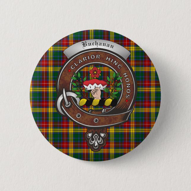 Badge Rond 5 Cm Boutons d'insigne de clan Buchanan (Devant)