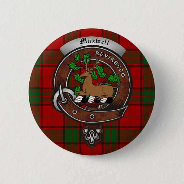 Badge Rond 5 Cm Boutons d'insigne du clan Maxwell (Devant)