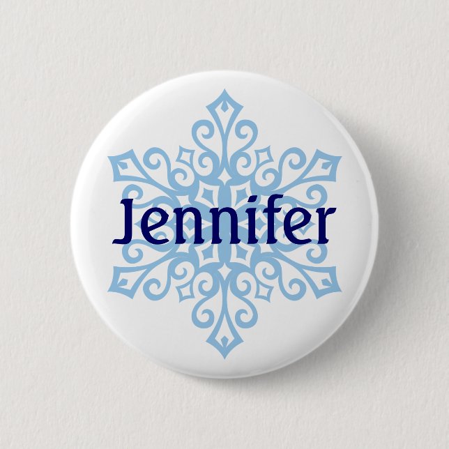 Badge Rond 5 Cm Boutons d'insigne du nom du flocon de neige (Devant)