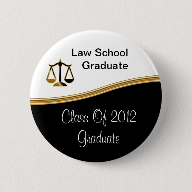Badge Rond 5 Cm Boutons d'obtention du diplôme d'école de droit (Devant)