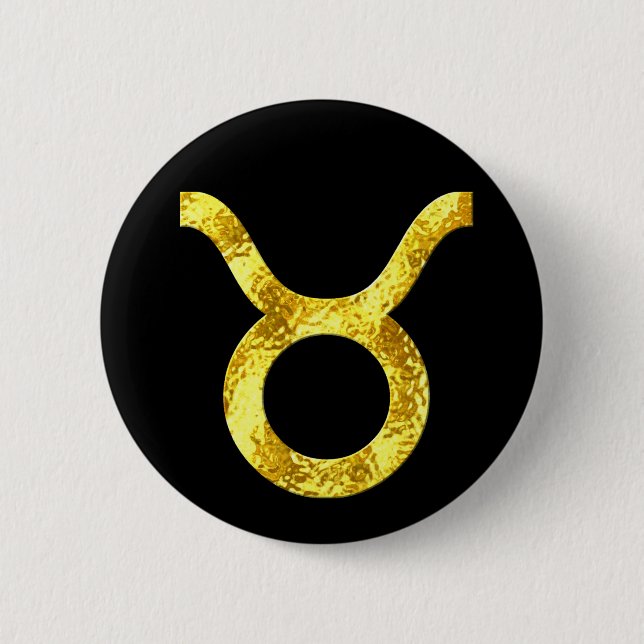 Badge Rond 5 Cm Boutons d'or noir de Taurus (Devant)