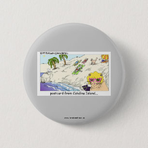 Badge Rond 5 Cm Boutons Drôle : Chats De L'Île Catalina