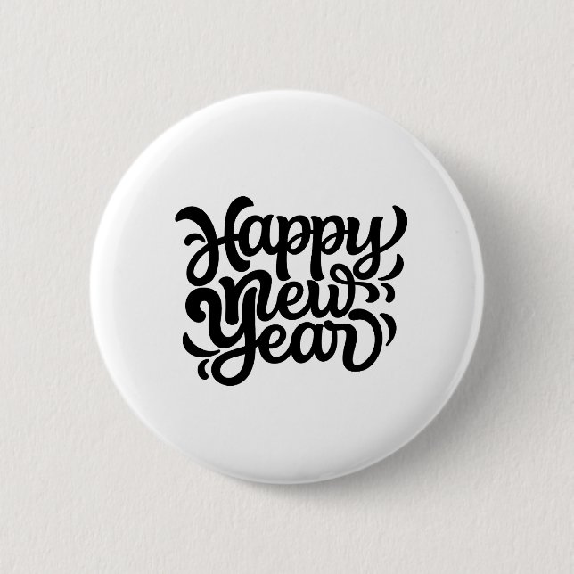 Badge Rond 5 Cm Boutons du Nouvel An (Devant)