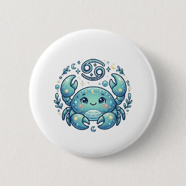 Badge Rond 5 Cm Boutons du Zodiaque Cancer