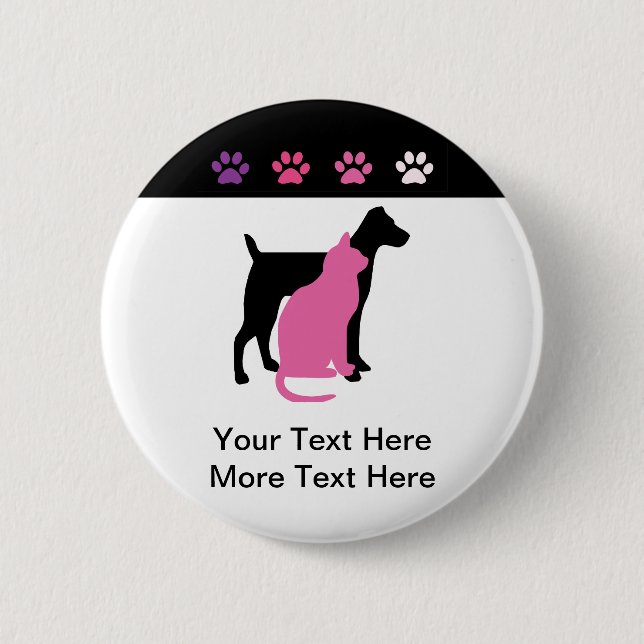 Badge Rond 5 Cm Boutons Entreprises de soins pour animaux (Devant)