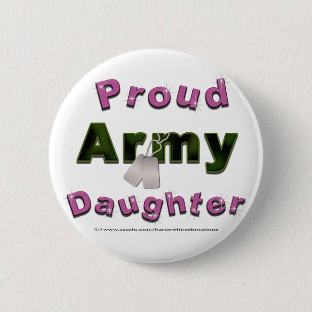 Badge Rond 5 Cm Boutons fiers de fille d'armée (Devant)