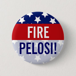 Badge Rond 5 Cm Boutons Fire Pelosi, Stars et rayures