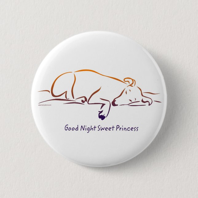 Badge Rond 5 Cm Boutons Good Night Sweet Princess (Devant)