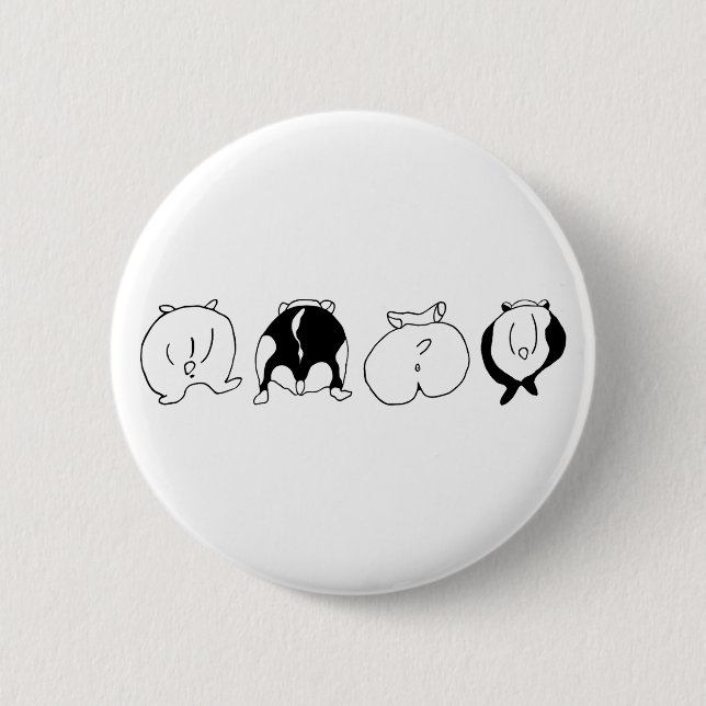 Badge Rond 5 Cm Boutons Hamster (Devant)