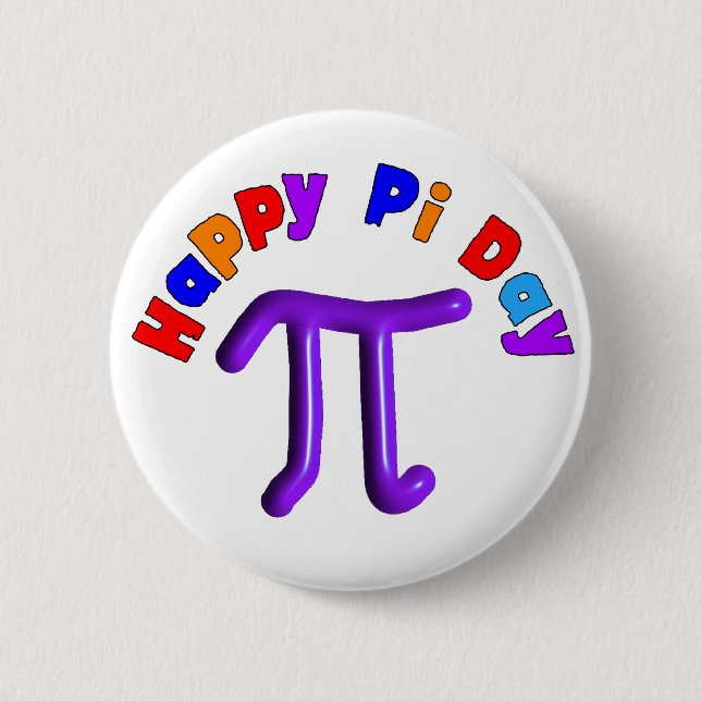 Badge Rond 5 Cm Boutons heureux de jour de pi (Devant)