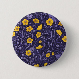 Badge Rond 5 Cm Boutons jaunes et violets