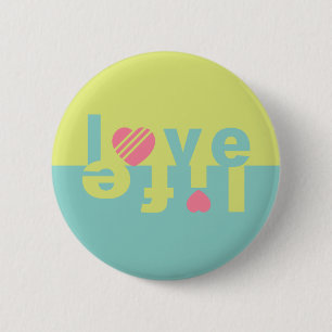 Badge Rond 5 Cm Boutons LOVE LIFE