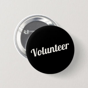 Badge Rond 5 Cm Boutons noirs de volontaire à revers