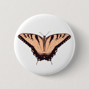 Badge Rond 5 Cm Boutons oranges de papillon