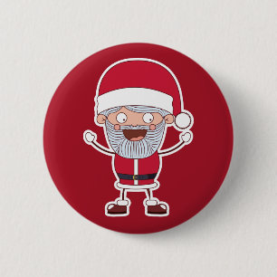 Badge Rond 5 Cm Boutons Père Noël amusants
