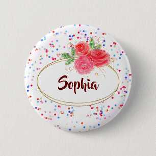 Badge Rond 5 Cm Boutons personnalisés, boutons personnalisés, nom