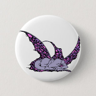 Badge Rond 5 Cm Boutons (pourpres) de sommeil Dragonette
