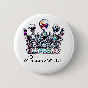 Badge Rond 5 Cm Boutons princesse royale de la Couronne