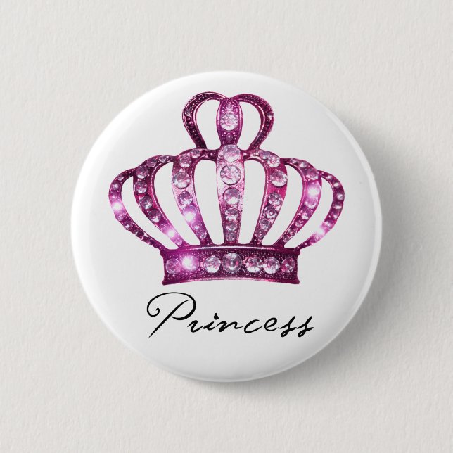 Badge Rond 5 Cm Boutons Princesse Tiara (Devant)
