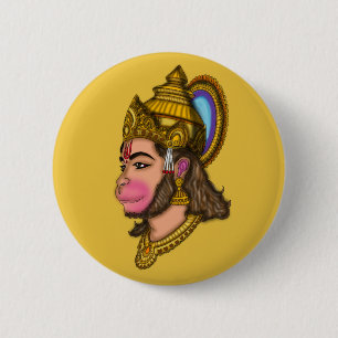 Badge Rond 5 Cm Boutons Seigneur Hanuman