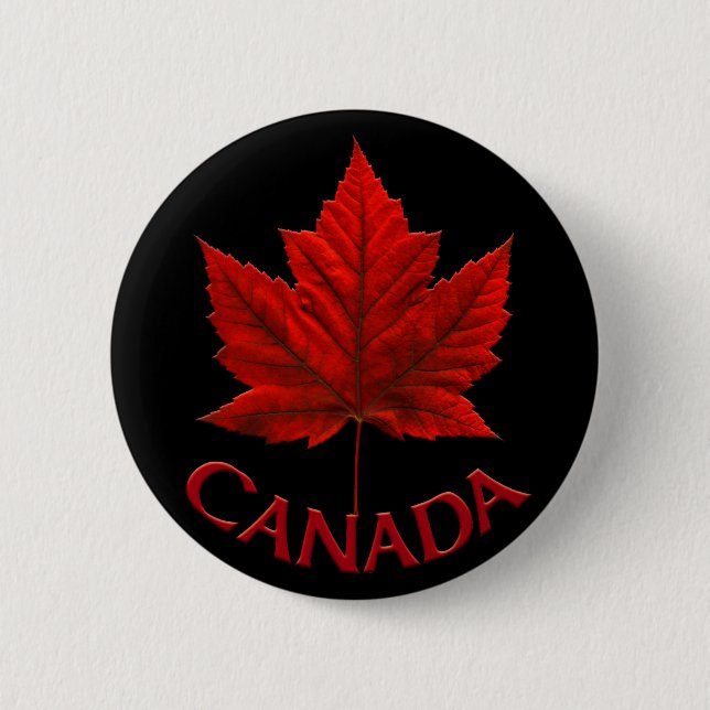 Badge Rond 5 Cm Boutons souvenir Canada Drapeau Érable Feuille Éra (Devant)
