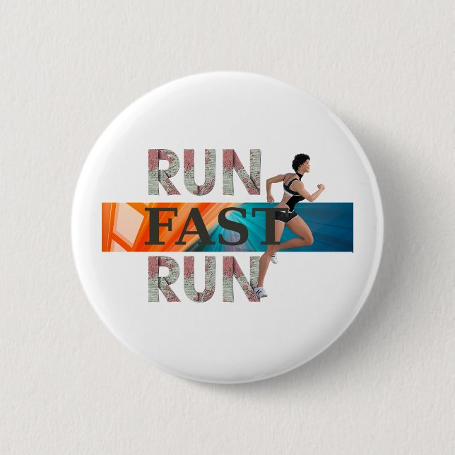 Badge Rond 5 Cm Boutons TOP Run Fast Run (Devant)