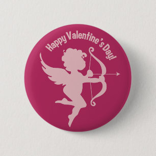 Badge Rond 5 Cm Boutons Valentine Cupid