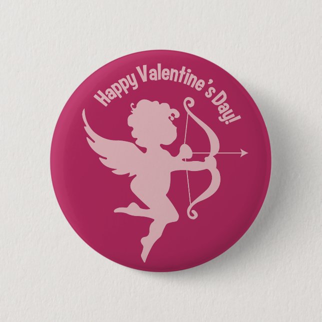 Badge Rond 5 Cm Boutons Valentine Cupid (Devant)