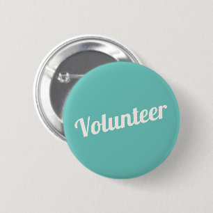 Badge Rond 5 Cm Boutons Volontaire Turquoise Green Pin-back