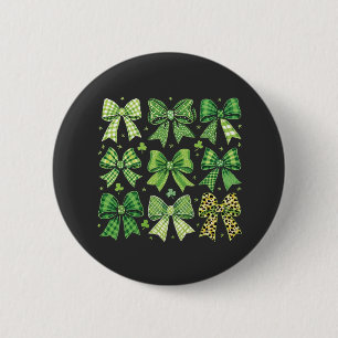 Badge Rond 5 Cm Bow Coquette St Patrick's Day Vintage