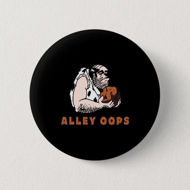 Badge Rond 5 Cm Bowling Alley Oops Caveman  (Devant)