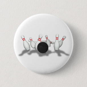 Badge Rond 5 Cm Bowling Ball & Pins : Modèle 3D: