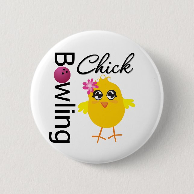 Badge Rond 5 Cm Bowling Chick (Devant)