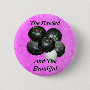 Badge Rond 5 Cm Bowls De Pelouse Rose Et Beau,