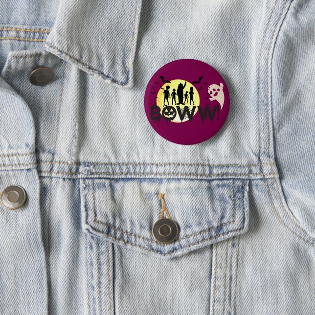 Badge Rond 5 Cm Boww ! ! - Halloween Éffrayante surprise (En situation)