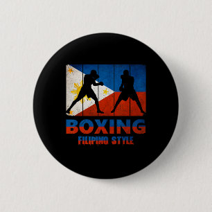 Badge Rond 5 Cm Boxe de style Vintage philippin Great Filipino Box
