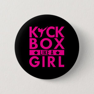 Badge Rond 5 Cm Boxe pieds-poings comme une fille arts martiaux bo