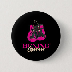 Badge Rond 5 Cm Boxe Queen Kickboxer Kickboxer Gants de boxe Bo