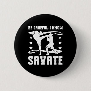 Badge Rond 5 Cm Boxe Savate Arts Martiaux Mixtes Kickboxing França