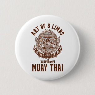 Badge Rond 5 Cm Boxe thaïlandaise Muay Thai Boxeur Art des 8 membr