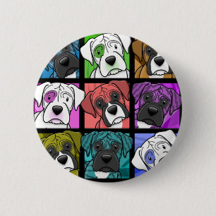 Badge Rond 5 Cm Boxeur d'art de bruit