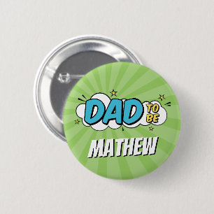 Badge Rond 5 Cm Boy Comic Book Superhero Baby shower Papa