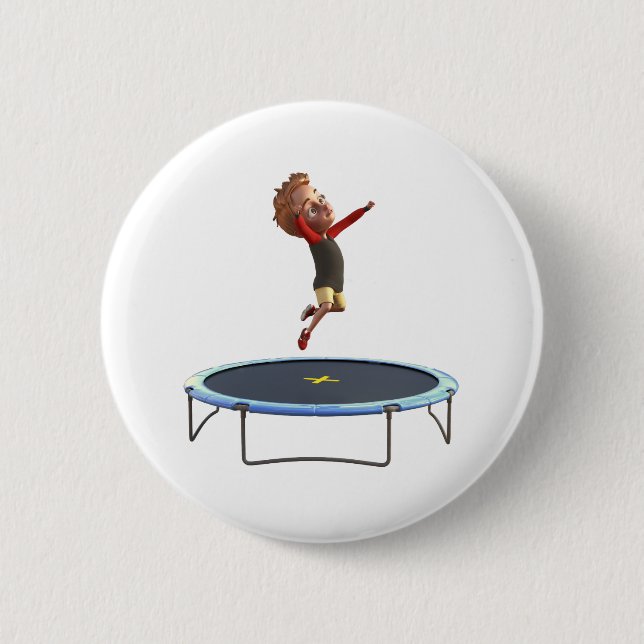 Badge Rond 5 Cm Boy on Trampoline (Devant)