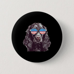 Badge Rond 5 Cm Boykin Spaniel Usa Drapeau Américain Chien Lunette