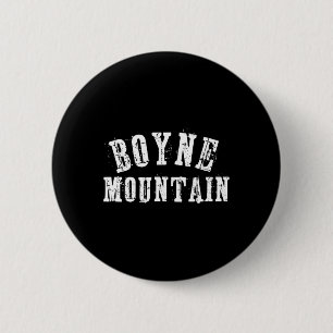 Badge Rond 5 Cm Boyne Mountain Rustic Bold Artisan Grungy Ski