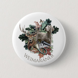 Badge Rond 5 Cm  Braque de Weimar 