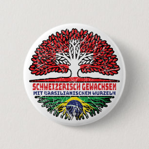 Badge Rond 5 Cm Brasilien Brasilianisch Schweizer Schweiz Baum