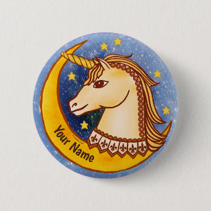 Badge Rond 5 Cm Brave Licorne   épinglette